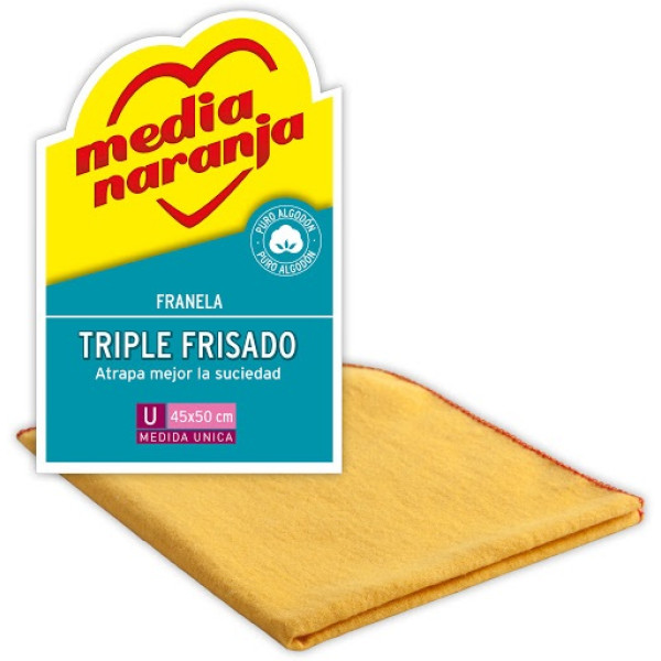 Media Naranja Franela Triple Frisado 45x50