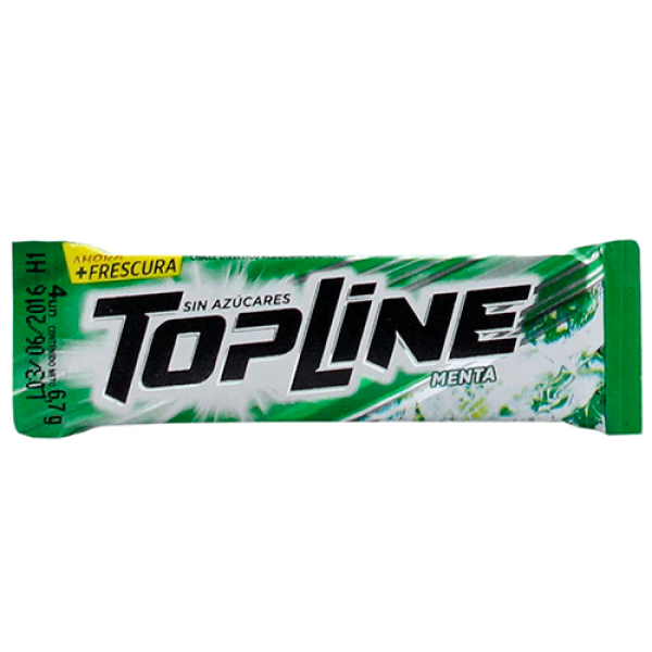 TopLine Chicles Sin Azucar Menta x4 Unidades