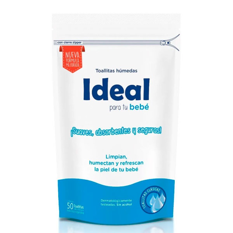 Ideal Toallitas Humedas Para Bebe Clasicas 50 Unidades Ideal Toallitas Humedas Para Bebe Clasicas 50 Unidades