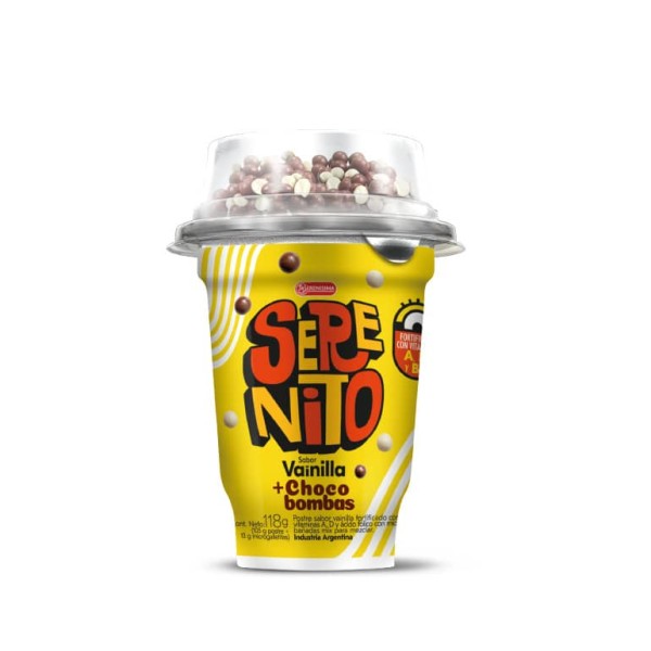 Serenito Postre Sabor Vainilla Con Chocobombas 118gr