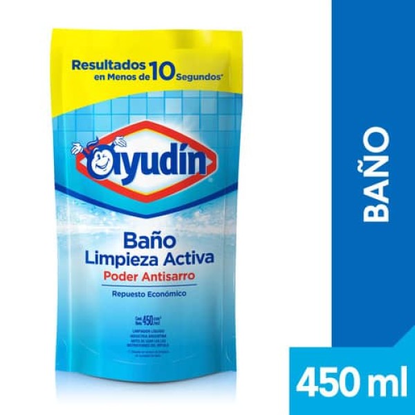 Ayudin Limpiador Liquido Baño Limpieza Activa Poder Antisarro Doypack 450ml