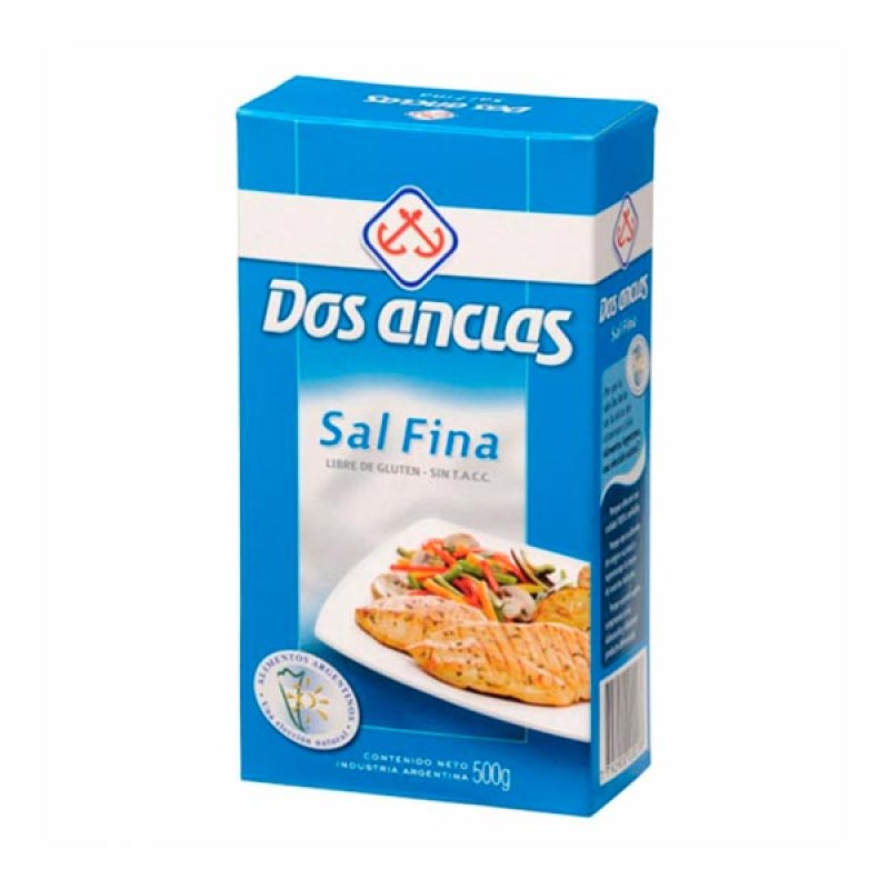 Dos Anclas Sal Fina Estuche 500gr Dos Anclas Sal Fina Estuche 500gr