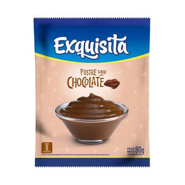 Exquisita Postre Sabor Chocolate 80gr