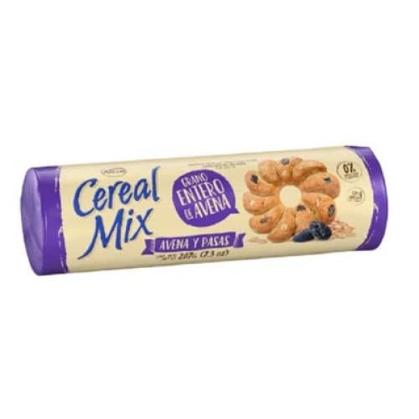 Cereal Mix Galletitas Dulces Con Avena Y Pasas 207gr