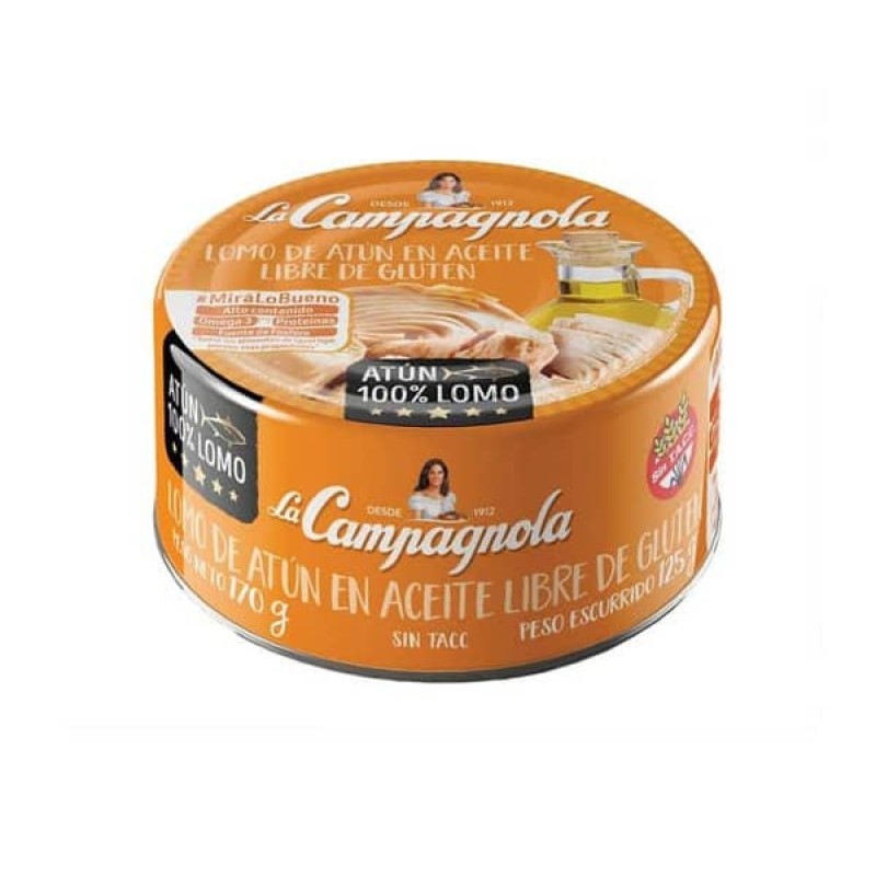 La Campagnola Lomo De Atun En Aceite Libre De Gluten 170gr La Campagnola Lomo De Atun En Aceite Libre De Gluten 170gr