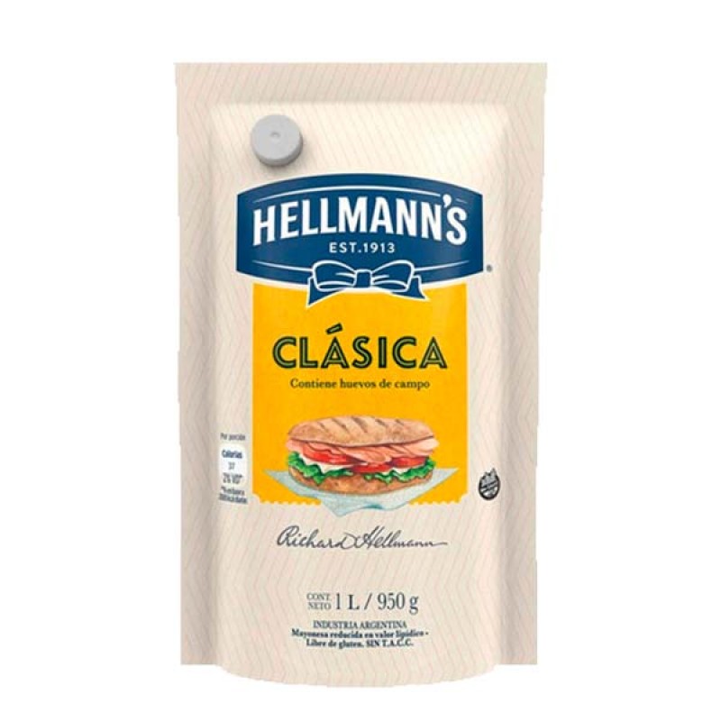 Hellmanns Mayonesa Clasica 950gr Hellmanns Mayonesa Clasica 950gr