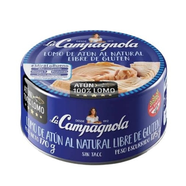 La Campagnola Lomo De Atun Al Natural Libre De Gluten 170gr