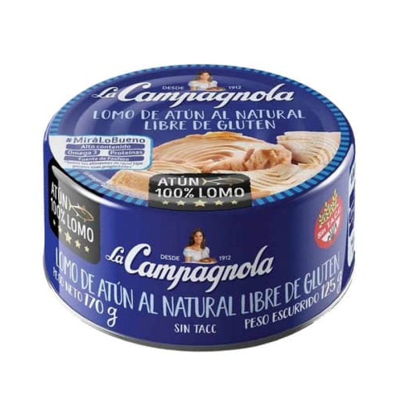 La Campagnola Lomo De Atun Al Natural Libre De Gluten 170gr La Campagnola Lomo De Atun Al Natural Libre De Gluten 170gr