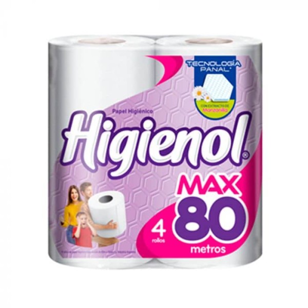 Higienol Papel Higienico Max por 4 Uni. De 80mts
