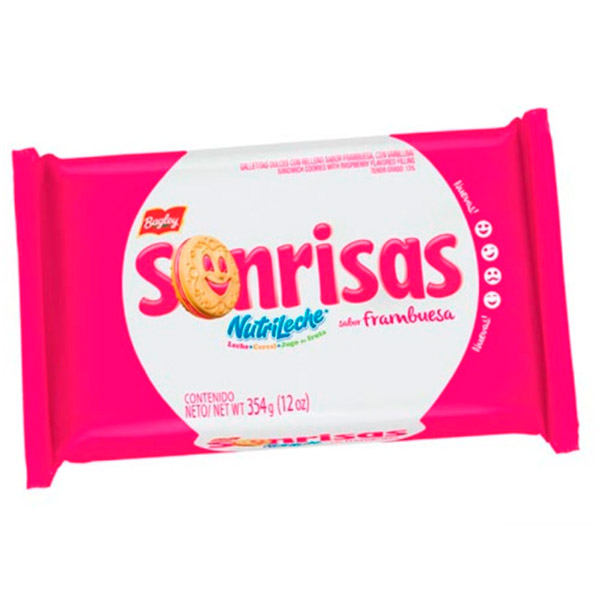 Sonrisas Galletitas Dulces Sabor Frambuesa Pack x3 324gr