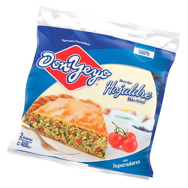 Don Yeyo Masa Para Pascualina Tipo Hojaldre 2 Unidades 400gr