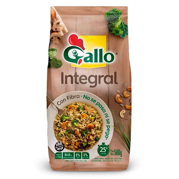 Gallo Arroz Integral Tipo Largo Fino 500gr