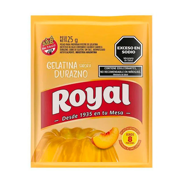 Royal Gelatina Sabor Durazno 25gr