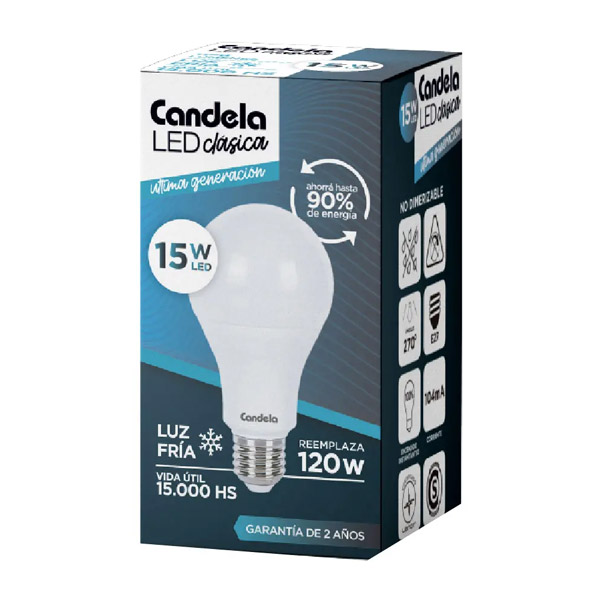 Candela Lampara Led 15W Luz Fria