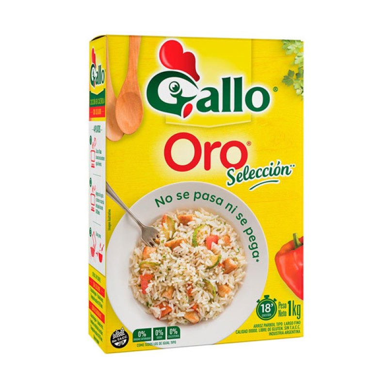 Gallo Oro Seleccion Arroz Parboil Tipo Largo Fino Estuche 1kg