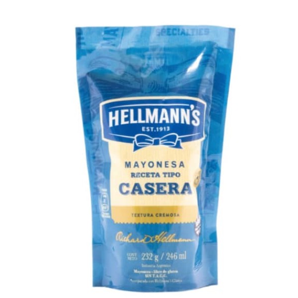 Hellmanns Mayonesa Receta Tipo Casera Textura Cremosa 246ml