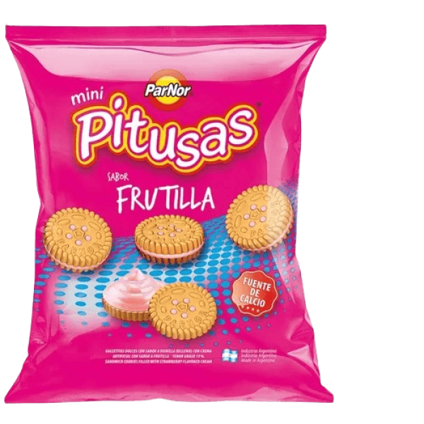 Mini Pitusas Galletitas Sabor Frutilla 300gr