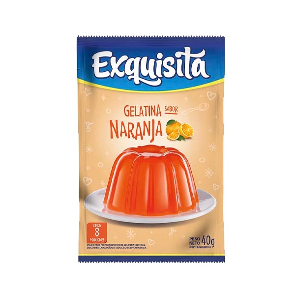Exquisita Gelatina Sabor Naranja 40gr