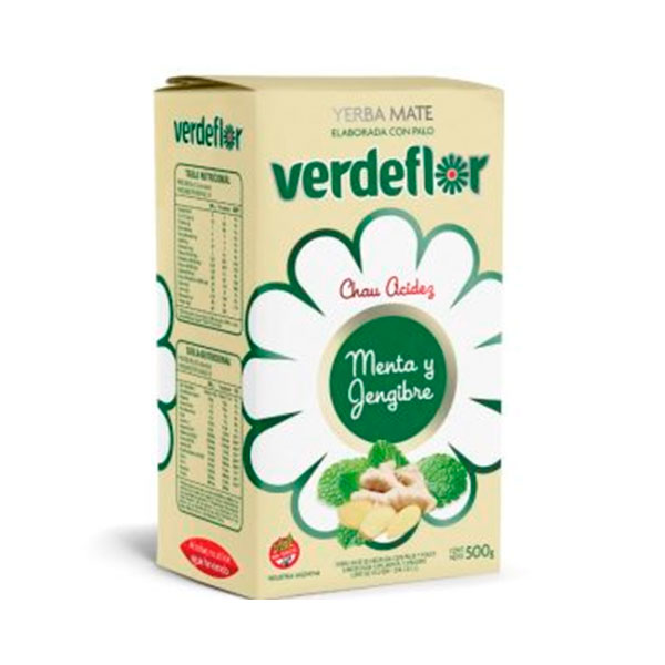 Verdeflor Yerba Mate Con Palo Menta Y Jengibre 500gr