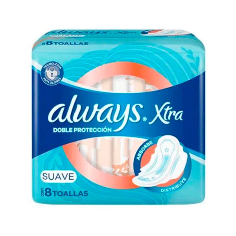 Always Proteccion Xtra Suave 8 Toallas Femeninas Always Proteccion Xtra Suave 8 Toallas Femeninas