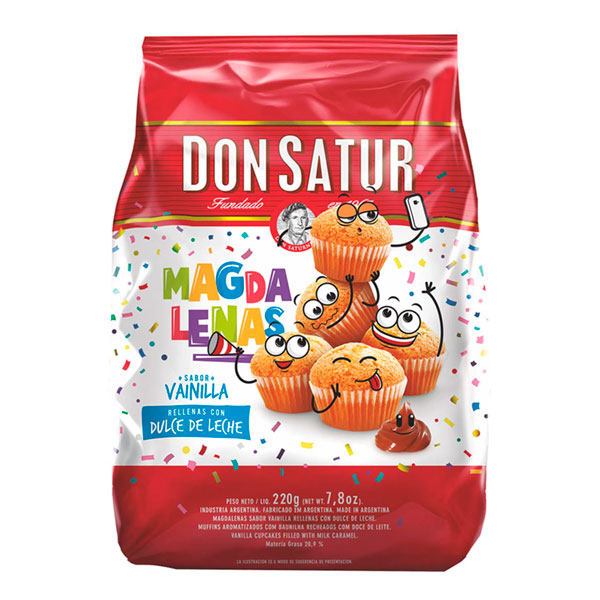 Don Satur Magdalenas Sabor Vainillas Rellenas Con Dulce De Leche 200gr