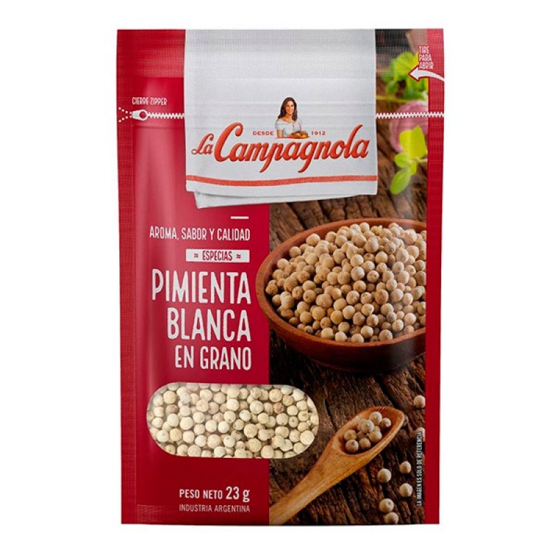 La Campagnola Pimienta Blanca En Grano 23gr La Campagnola Pimienta Blanca En Grano 23gr