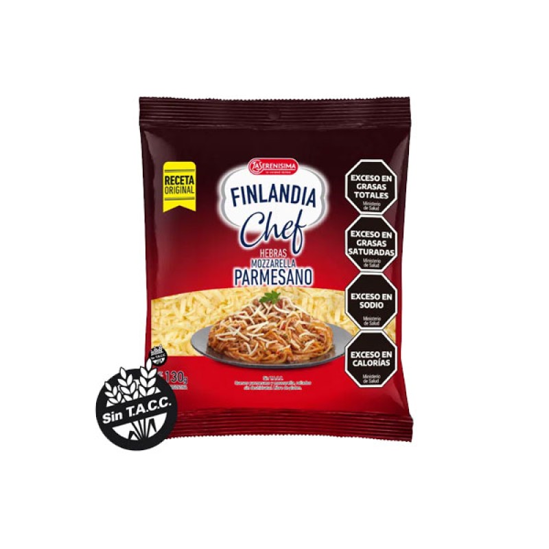 Finlandia Chef Hebras Queso Rallado Mozzarella Parmesano 130gr Finlandia Chef Hebras Queso Rallado Mozzarella Parmesano 130gr