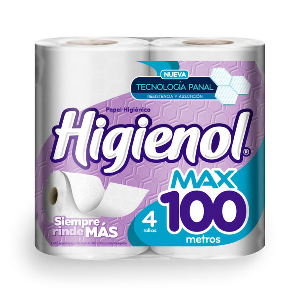 Higienol Papel Higienico Max 4 Rollos x 100 Metros