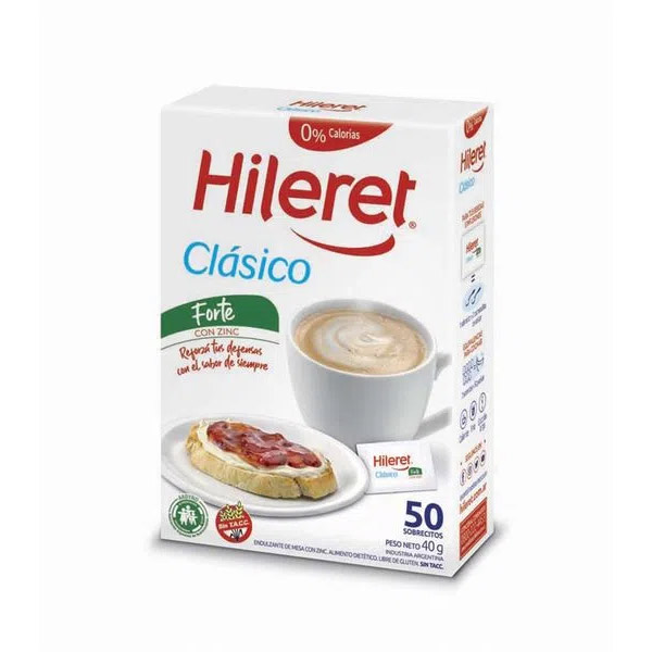 Hileret Clasico Forte Endulzante De Mesa 50 Sobrecitos 40gr