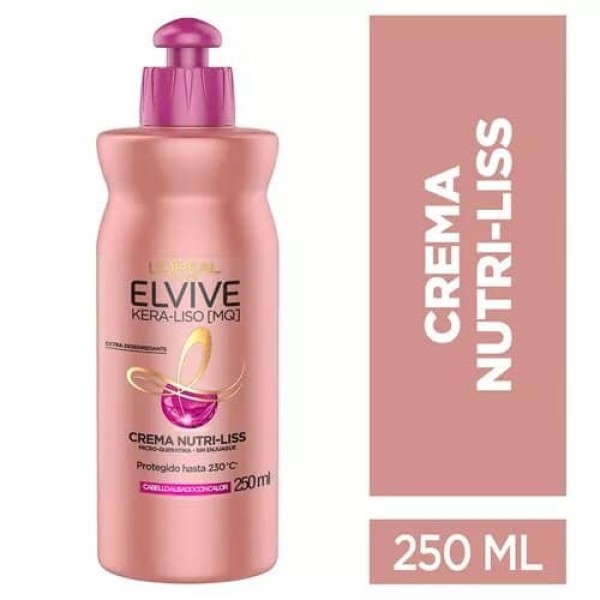 Elvive Crema Nutri-Liss Cabello Alisado Con Calor 250ml