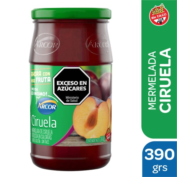 Arcor Mermelada De Ciruela Light Frasco 390gr