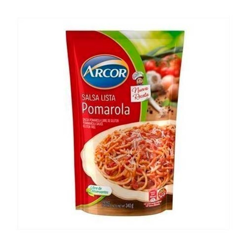 Arcor Salsa Lista Pomarola Sin Conservantes 340gr