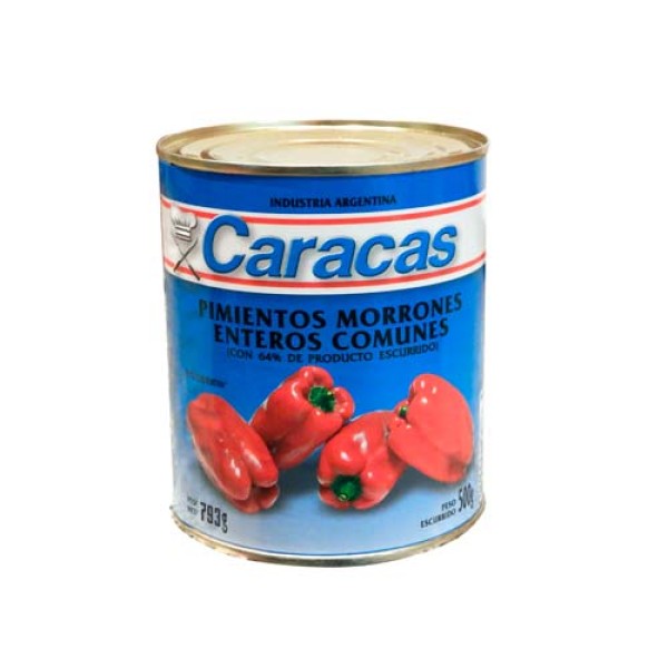 Caracas Pimientos Morrones Enteros Comunes 793gr